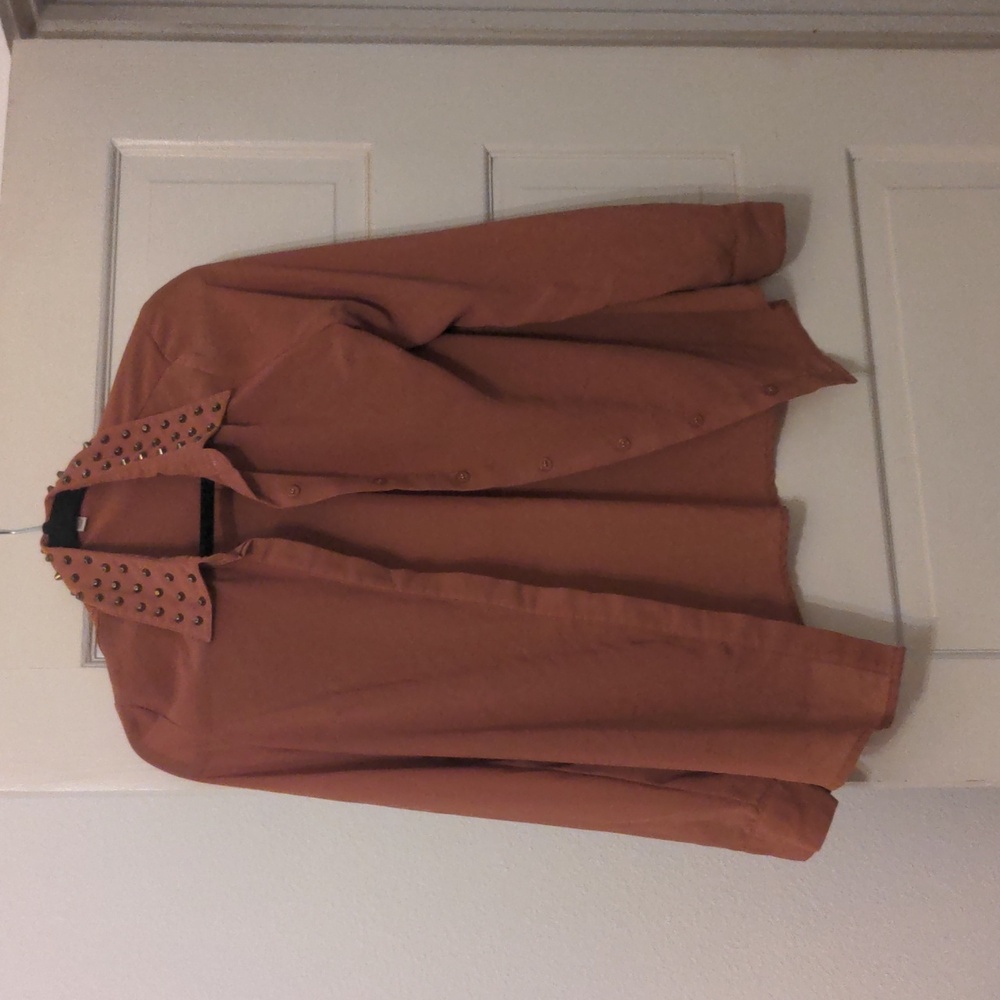 Mauve pink button down shirt